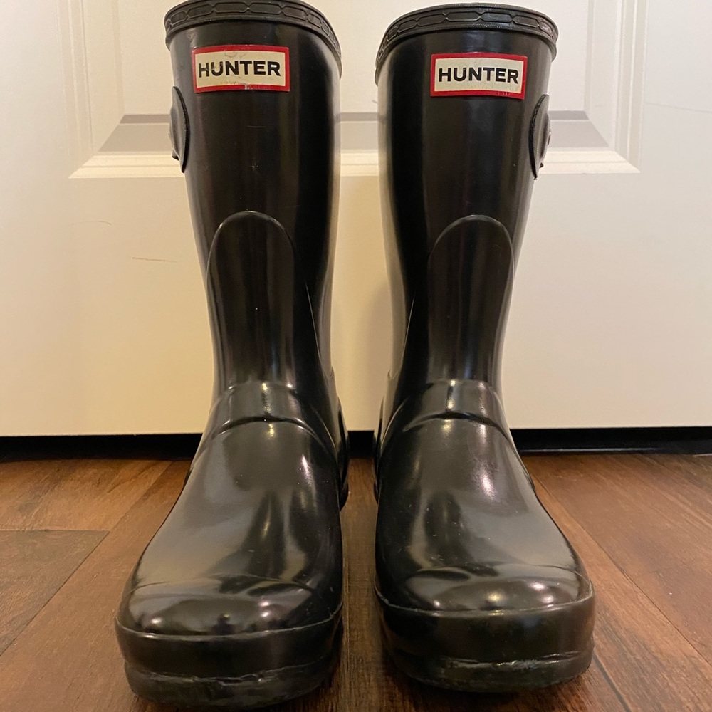 Hunter Black Adjustable Short Boots - Size 8